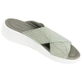thumbnail image 1 of Mikilon Women Stretch Cross Slide Sandals Summer Beach Wedge Platform Slippers Shoes, 1 of 2