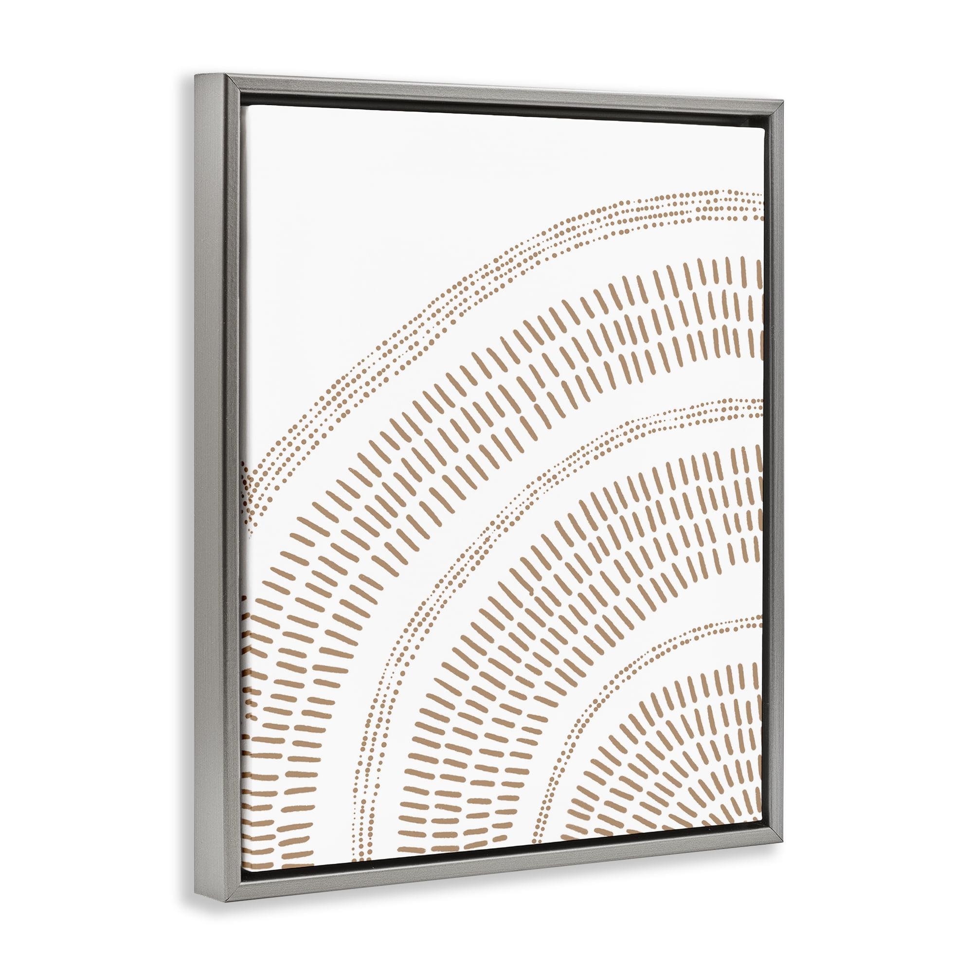 Stupell Industries Boho Arch Pattern Abstract Painting Gray Floater Framed Canvas Art Print Wall Art, 25 x 31