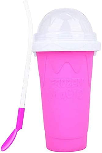 Double Layer Smoothies Cup Magic Quick Frozen Squeeze Cup Slushie Maker Cup TIK TOK Magic Slushy Maker Squeeze Cup Slushy Maker,Summer Cooler Squeeze Cup for Family and Children Blue 