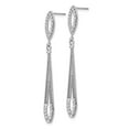 thumbnail image 2 of Primal Gold 14 Karat White Gold Diamond-cut Dangle Earrings, 2 of 4