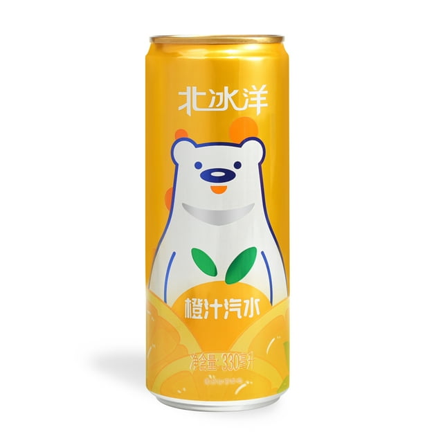 BeiBingYang Arctic Ocean Orange Soda Drink, 11.1 fl. oz (330mL) per can ...