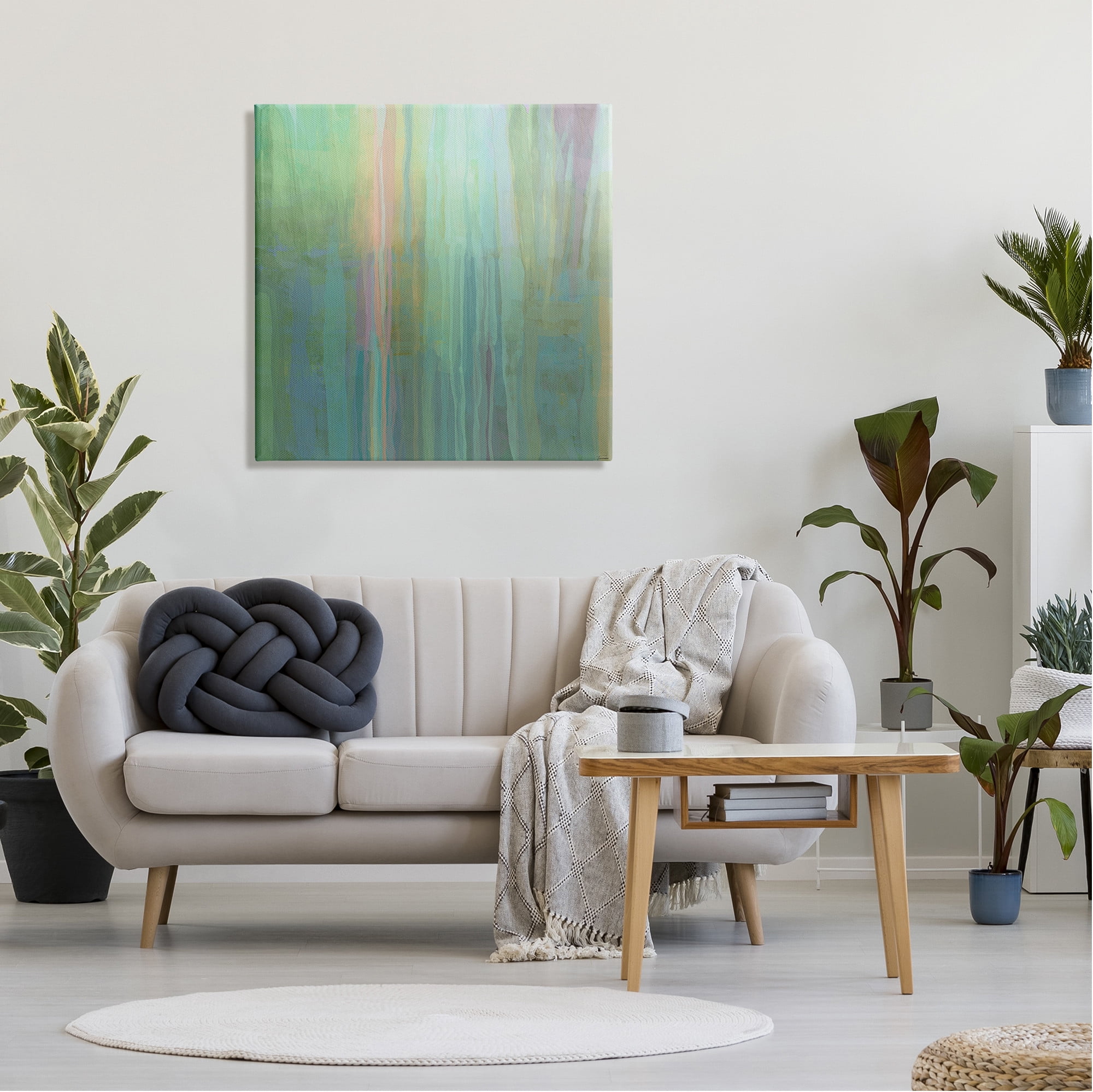 Stupell Industries Green Streaked Modern Brushed Lines Painting Gallery Wrapped Canvas Print Wall Art, Design by Michael Tienhaara