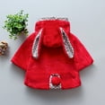 thumbnail image 4 of GYRATEDREAM Infant Toddler Baby Girls Cute Winter Warm Thick Fur Capes Cardigan Cloak Windproof Coat with Bow Pom-Pom Balls for 6-12M Red, 4 of 7