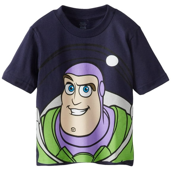 Disney baby boys Buzz Lightyear Woody Big Face Toy Story Tee movie and tv fan t shirts, Navy, 5T US