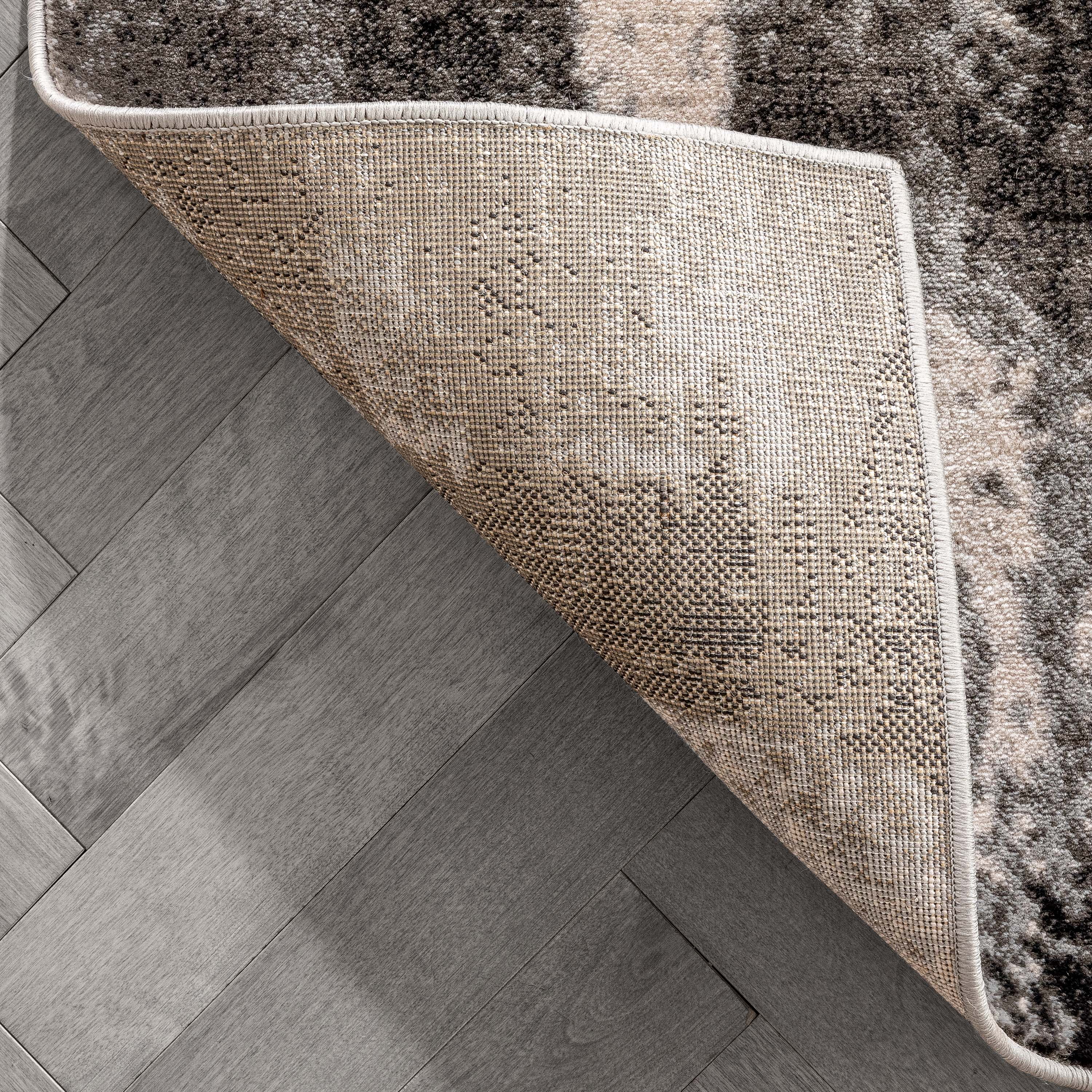 Well Woven Caila Grey & Black Brush Stroke Abstract Geometric Runner Rug 2x7 (2'3" x 7'3")