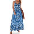 thumbnail image 1 of Vestido sin mangas azul mandala Vestidos de falda de verano para mujer Ropa de mujer vestidos de fiesta, 1 of 7