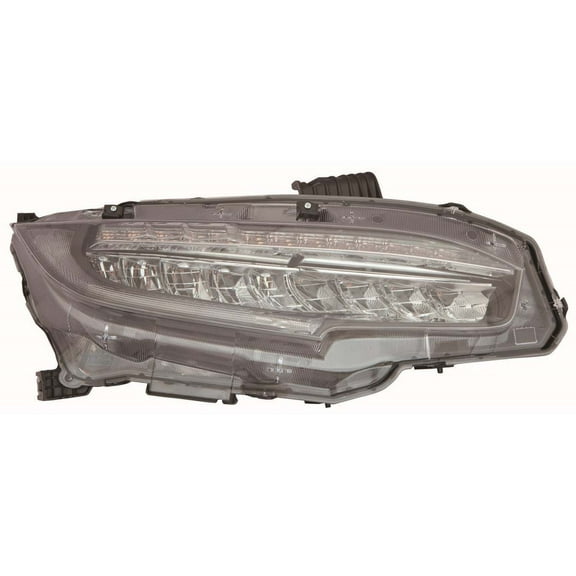 KAI New CAPA Certified Standard Replacement Passenger Side Headlight Assembly, Fits 2016-2020 Honda Civic Coupe