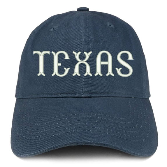 Trendy Apparel Shop Texas Western Font Embroidered Cotton Dad Hat- Black