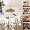 thumbnail image 4 of Spring Summer Floral Tablecloth Round 60 Inch,Colorful Wildflower Leaf Butterfly Polyester Circle Table Cloth Wrinkle Stain Resistant Washable Table Cover for Kitchen Dining Room Party Picnic, 4 of 6