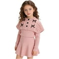 thumbnail image 5 of Lorytime Kids Girls Sweaters with Bows Cape Collar Cute Pullover Button Crewneck Long Sleeve Tops Soild Knitwear 4 Years, 5 of 7