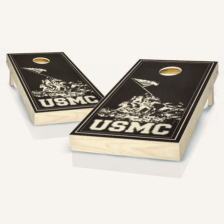 Skip's Garage USMC Solid Wood Cornhole Board Set