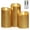 Gold, variant on HearthHarmony Grey Glass Fake Candles Battery Operated, Flickering Flameless Candles with Remote and Timer, LED Electric Pillar Candles Set of 3 for Home Farmhouse Bathroom Decor