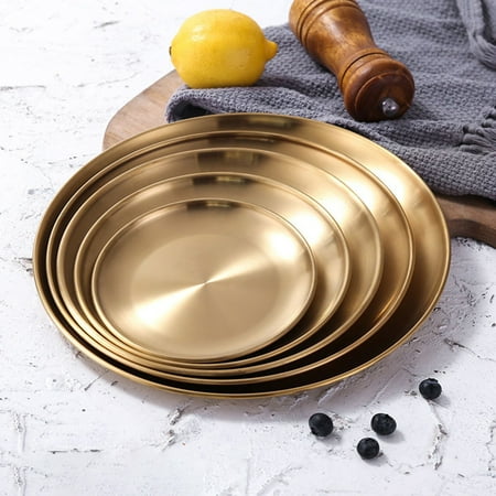 

SunSunrise 14/17/20/23/26cm Round Dining Plate Tableware Meat Dessert Pizza Dish Fruit Tray