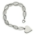 thumbnail image 2 of Lex & Lu Chisel Stainless Steel Polished Heart Bracelet, 2 of 4