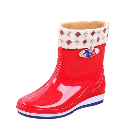 

Qufokar Over The Knee Boots for Women Wide Calf Women S Wellies Rain Boots Rain Boots for Women Adults Medium Rain Boots Fashionable Water Boots Cotton Padded Kitchen Work Shoes