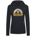 thumbnail image 2 of Women's Levelwear Black Pittsburgh Penguins Relay Banner Arch Pullover Hoodie, 2 of 3