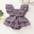 thumbnail image 4 of Newborn Infant Baby Girls Sleeveless Ruffle Romper Bodysuit Outfit Set, 4 of 4