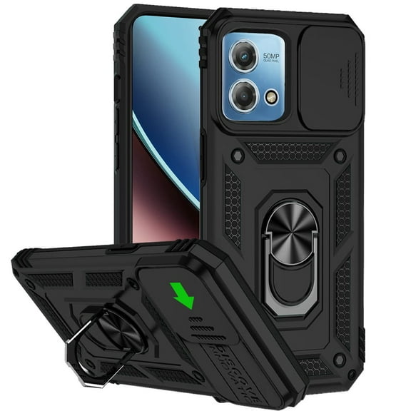 For Motorola Moto G Stylus 5G 2023 Hybrid Camera Lens Protection & 360° Rotate Ring Kickstand, Shockproof Edge Cover ,Xpm Phone Case [ Black ]