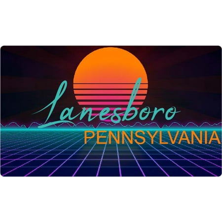 

Lanesboro Pennsylvania 4 X 2.25-Inch Fridge Magnet Retro Neon Design