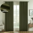 thumbnail image 6 of Topfinel Olive Green Linen 100% Blackout Pleated Window Shades, 52" x 84", 6 of 9