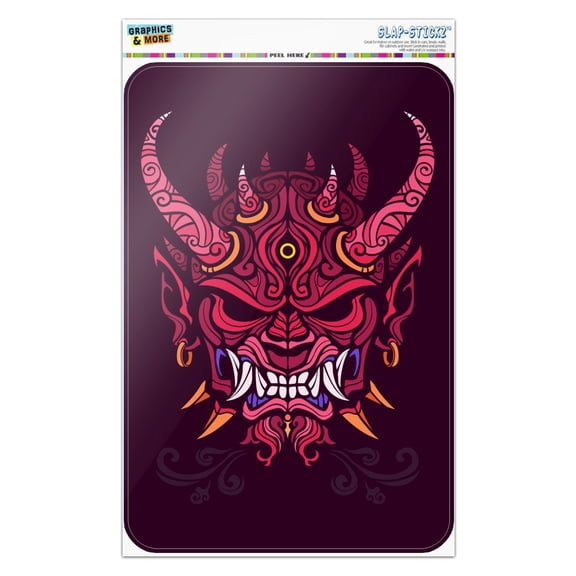 Japanese Horned Demon Mask Oni Home Business Office Sign