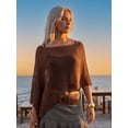 thumbnail image 6 of LMLYSoH Womens Knitted Ponchos Tops Shimmer Solid Shawl Wraps Comfortable Asymmetry Cape for Spring Summer, 6 of 9