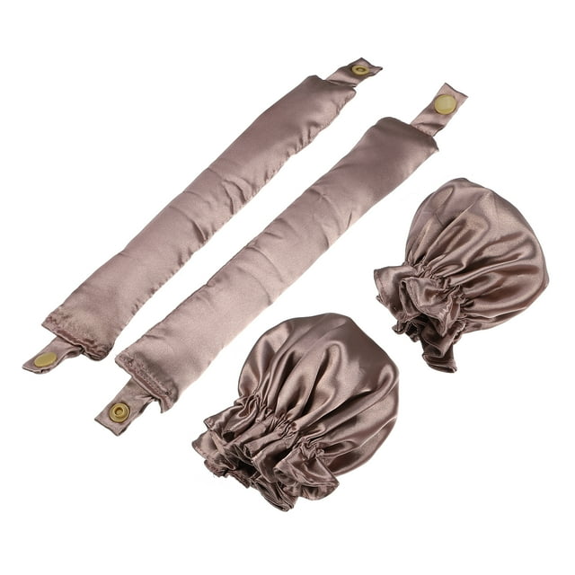 Unique Bargains 4 Pcs Fer à Friser Sans Chaleur en Satin Serre-Tête à Tige de Frisage Sans Chaleur avec Ensemble de Bonnet pour Tous Types de Cheveux Violet