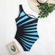 thumbnail image 5 of Conjunto de Bikini de Cintura Alta para Mujeres, Cuello de Bloque de Color U, Bikini sin Espalda Ajustable de Moda, 5 of 7