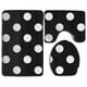 thumbnail image 1 of ABPHQTO Lunares Bohemios Blanco Negro Juego de alfombras de baño de 3 piezas Alfombra de baño Alfombra de contorno y tapa de inodoro, 1 of 2
