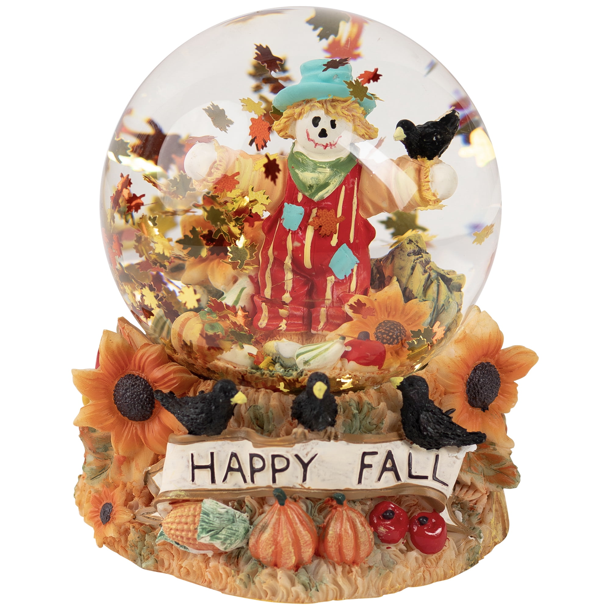 Northlight Scarecrow Happy Fall Harvest Snow Globe - 5.5"