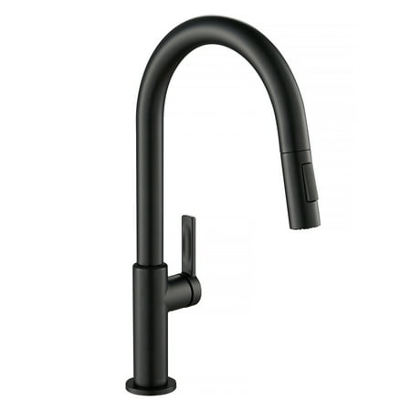 Kraus Oletto Single Handle Pull-Down Kitchen Faucet in Matte Black