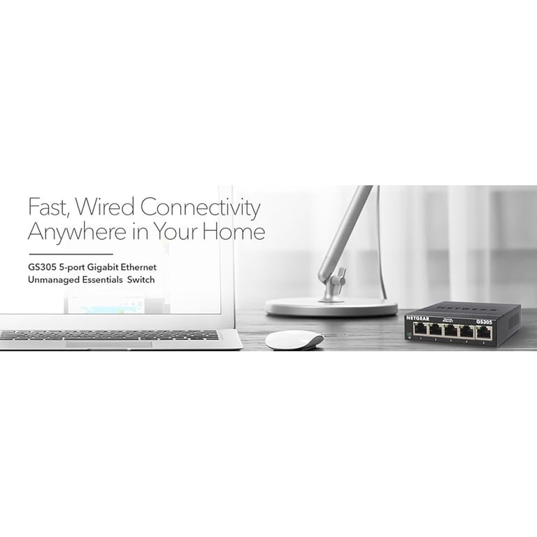 NETGEAR 5-Port Gigabit Ethernet Unmanaged Switch (GS305), Desktop