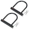 thumbnail image 1 of Unique Bargains U Lock Bike Lock with Key Anti Theft Bicycle Lock 15mm Zinc Alloy High Security Lock, Black 2 Pack, 1 of 4