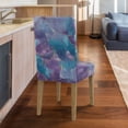 thumbnail image 4 of COEQINE Parsons Chair Slipcovers Set of 1, Stretch Removable Dining Chair Covers Machine Washable, Polyester Spandex Universal Fit Chair Protector for Dining Chairs, Marble Violet Blue, 4 of 7