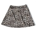 thumbnail image 1 of Jupe Courte en Satin à Taille Haute Imprimé Léopard pour Femmes, Blanc - Léopard, m, 1 of 5