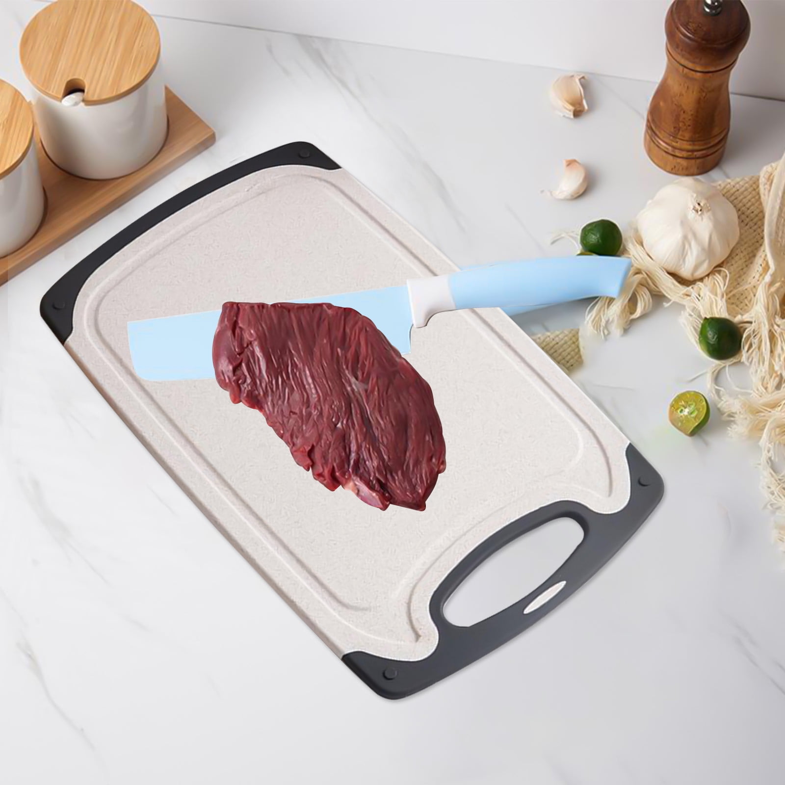 Cutting Boards for Kitchen, Composite Cutting Board Set of 2 with BPA Free,  Chopping Board with Juice Grooves, Non-porous, Dishwasher Safe, Grandma