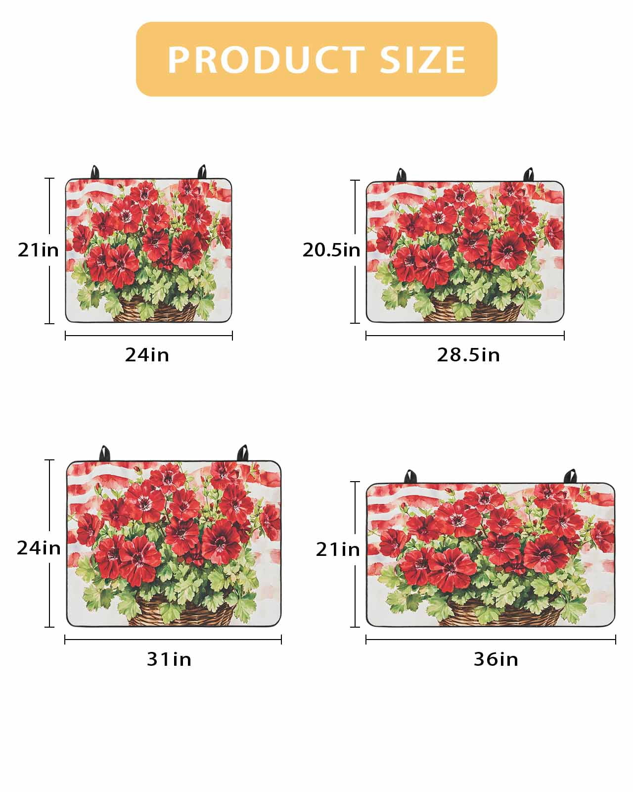 nqOlkjepod Large Induction Cooktop Protector Mat 24"x21", 4th of July Flower Stove Top Covers for Electric Stove, Vintage Red Stripe Flag Poppy Floral Stove Burner Cover Mats, Glass Top Stove Cover