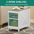 thumbnail image 6 of DWVO Farmhouse Nightstand End Table with Charging Station, Sofa Side Table with Storage Cabinet, White, 6 of 7
