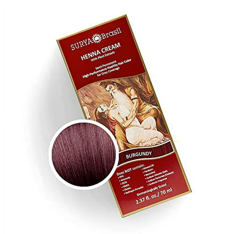 Surya Brasil Henna Cream - Vegetarian, Cruelty-Free Burgundy with