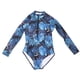 thumbnail image 1 of Traje de baño de una pieza para mujer, manga larga, estampado de flores y hojas de colores, con cremallera, para surfear, talla M, 1 of 15