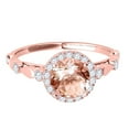 thumbnail image 2 of Aonejewelry 1.20 Ct. Halo Morganite and Diamond Engagement Wedding Ring In 14k Rose Gold, 2 of 4