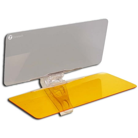 Spot Light Visor - Zone Tech Multifunctional Day and Night Vehicle Clip on Adjustable Anti-Glare Sun Visor protects against sun rays, headlights, tailgates, damaging UV rays and blue light