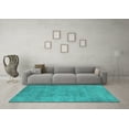 thumbnail image 3 of Ahgly Company Indoor Rectangle Oriental Turquoise Blue Industrial Area Rugs, 2' x 4', 3 of 4