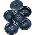 thumbnail image 1 of Mibo 6pcs Urea Coat Buttons with Rim - 4 Hole - 44L(28mm) - Navy Blend, 1 of 2