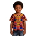 thumbnail image 2 of Boy Shirts Size 3-4Y Kids African Dashiki Short Sleeve Shirt Round Neck All Over Print Boy Clothes, 2 of 9