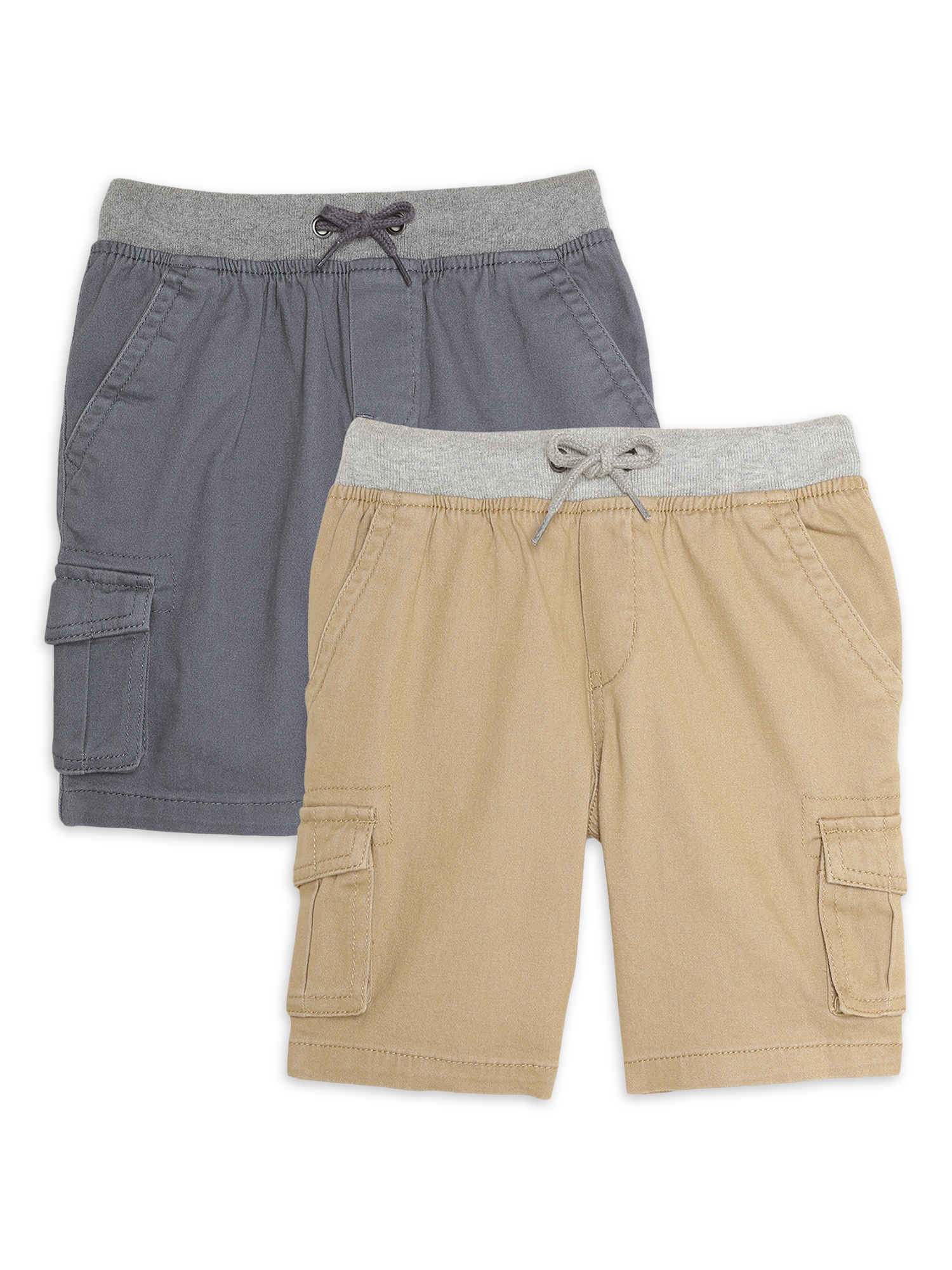 Wonder Nation Boys Cargo Jogger Shorts, 2-Pack, Sizes 4-18 & Husky