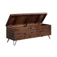 thumbnail image 5 of Belmont Home Emilia 17.75" Acacia Wood and Metal Storage Cube Trunk in Brown, 5 of 10