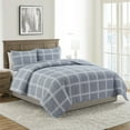 thumbnail image 4 of My Texas House Waldin Adult 3-Piece Dark Blue Windowpane Plaid Box Quilt Set, King, 4 of 6