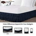 thumbnail image 4 of CCNY 14" Inch Drop Multi Ruffled Bed Skirt California King Size 100% Microfiber Made Navy Blue Color, 4 of 6