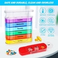thumbnail image 4 of Pastillero organizador de 7 días, 4 veces al día, organizador semanal de tabletas con 28 compartimentos, caja de almacenamiento de medicamentos portátil para ancianos, hombres y mujeres, 4 of 5